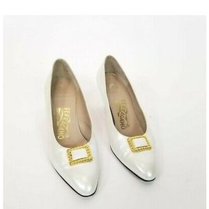 Salvatore Ferragamo Gold buckle Heels